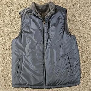 Weatherproof 1948 Vintage Blue Gray Reversible Puffer Vest L